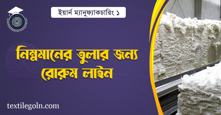  নিম্নমানের তুলার জন্য রোরুম লাইন